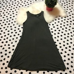 GAP LUXE Soft Tank Swing Dress SMALL Charcoal Grey
